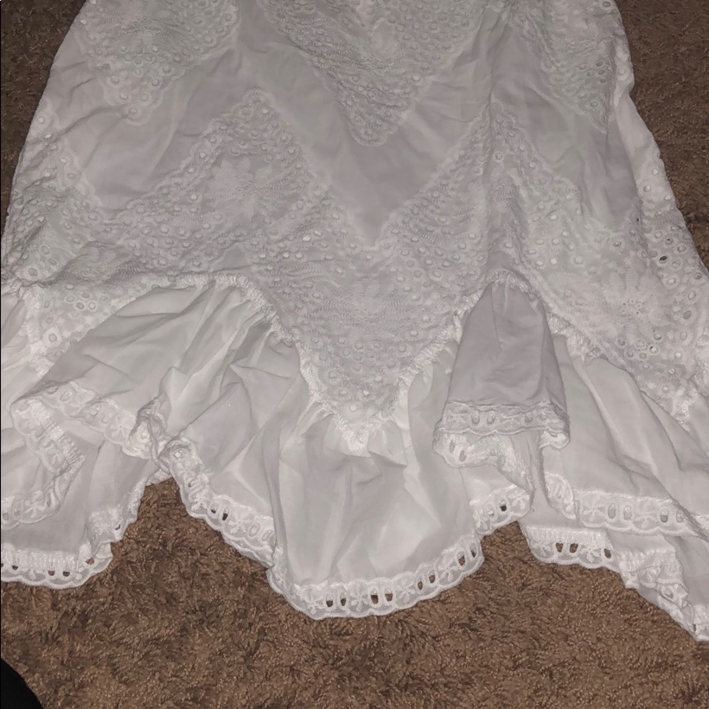 White eyelet lace off the shoulder dress - Picture 3 of 3
